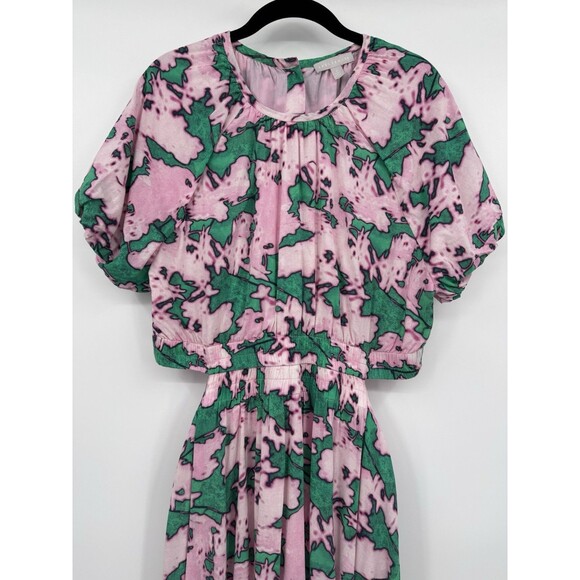 Chelsea 28 Womens XL Dress Pink Green Organic Cotton Resort Summer Casual Travel - Picture 3 of 11